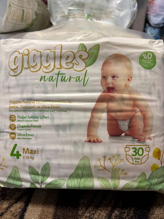 Підгузки Гіглз Giggles Natural размер 4 Maxi (7-18 кг) 30 шт в уп