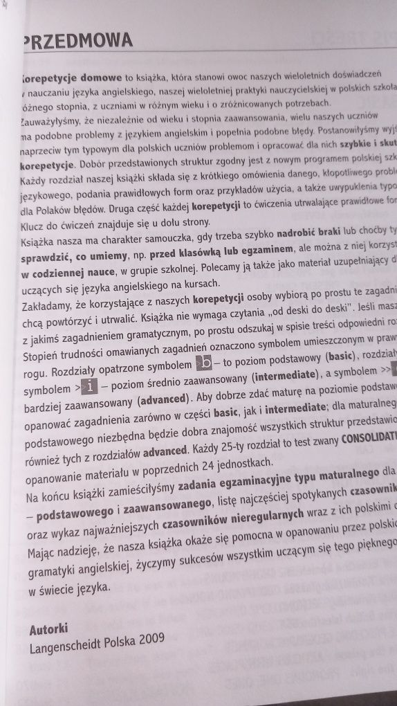 Powtórka gramatyki z języka angielskiego.  Korepetycje  domowe..