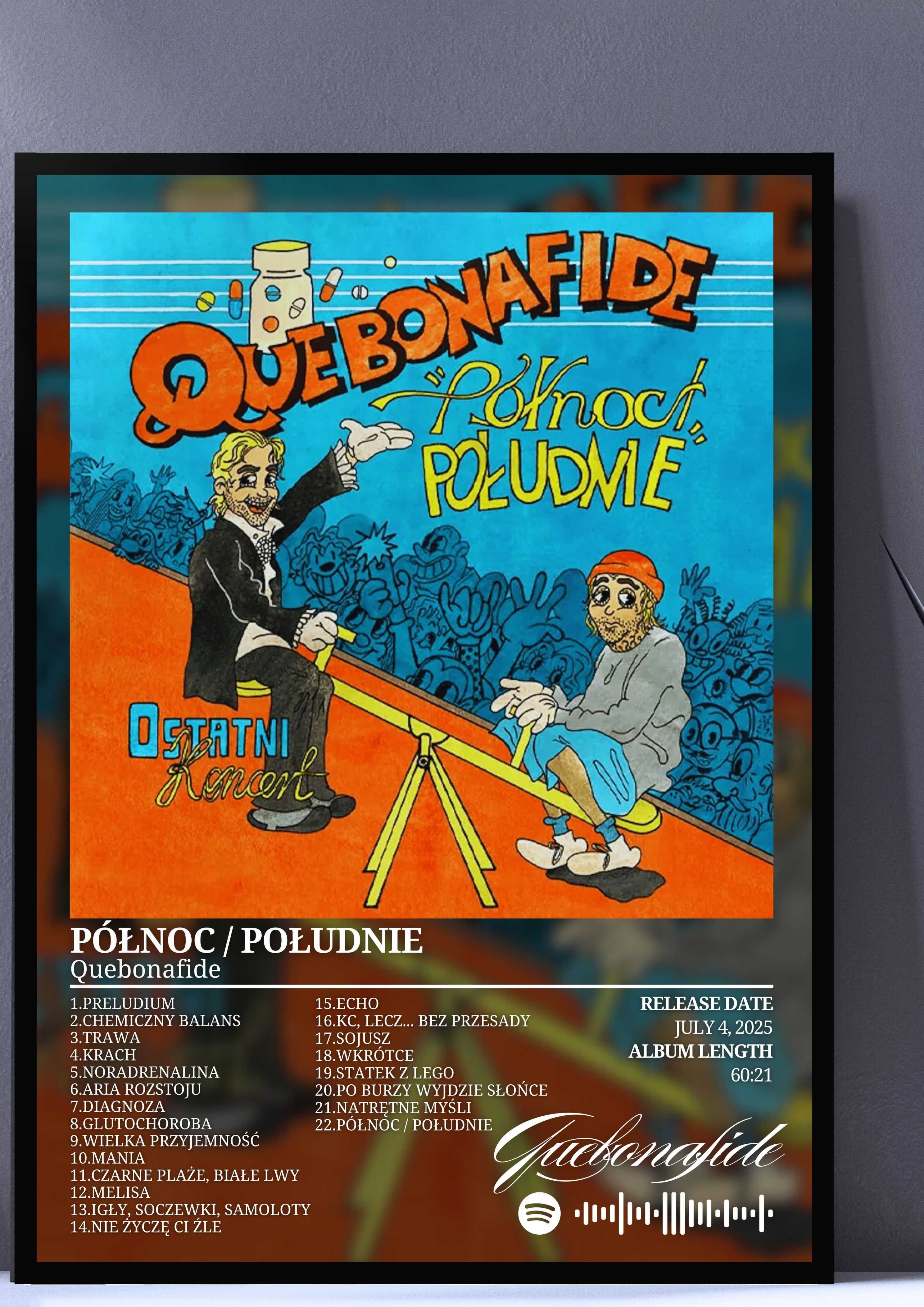 Quebonafide Północ Południe plakat w ramce a3