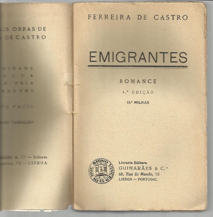 Ferreira de Castro - Emigrantes (1935)