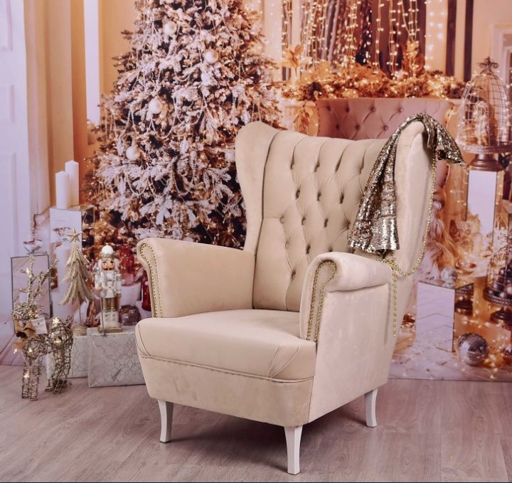 Fotel uszak królewski chesterfield producent