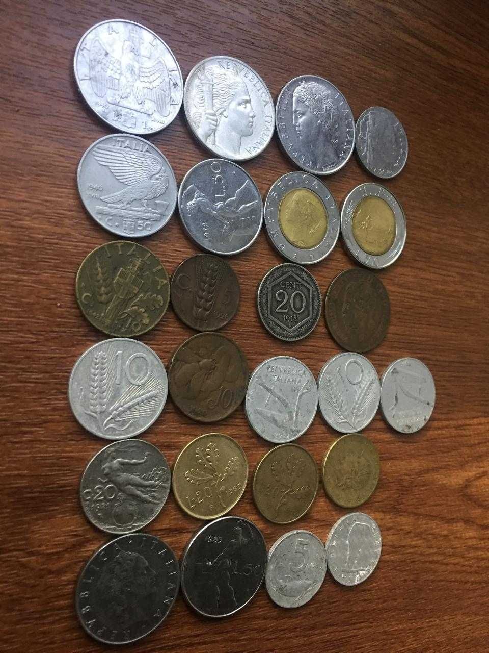 Монеты Италии 25 шт.