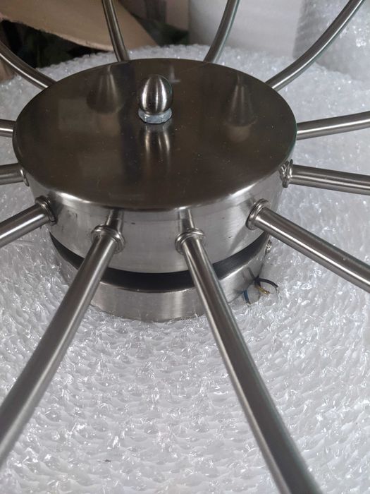 lampa, żyrandol wiszący sufitowy, stal nierdzewna
