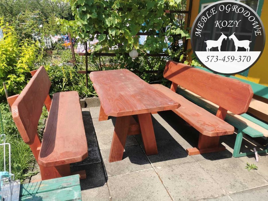 NOWE CENY! Meble ogrodowe drewniane góralskie. Lite drewno ławka stół