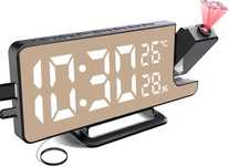 Cyfrowy zegar projekcyjny, radio FM, budzik, port USB – LED lustro
