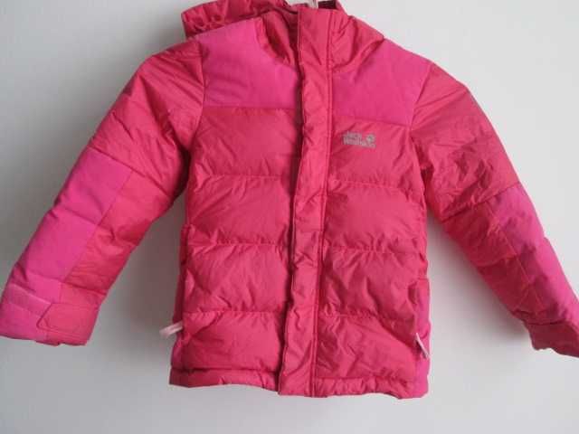 Jack Wolfskin kurtka puchowa  różowa 116 cm