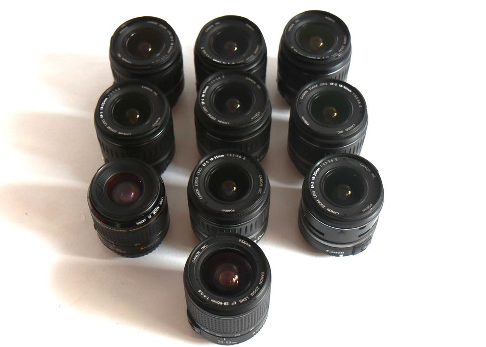 Lentes Canon 18-55mm e 28-90mm objetivas com Err01