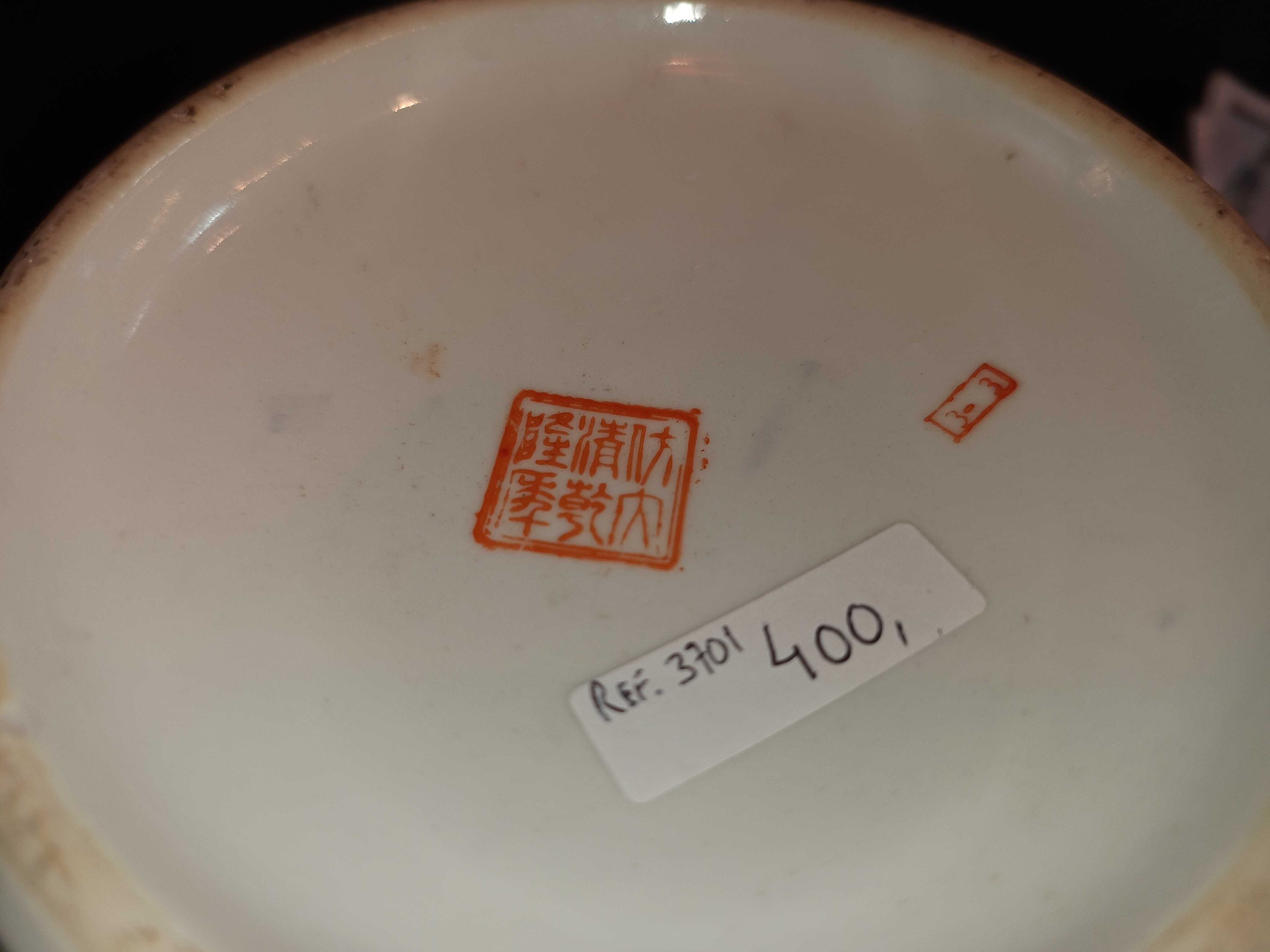 Pote e Centro Mesa Folha Tabaco Chinês
