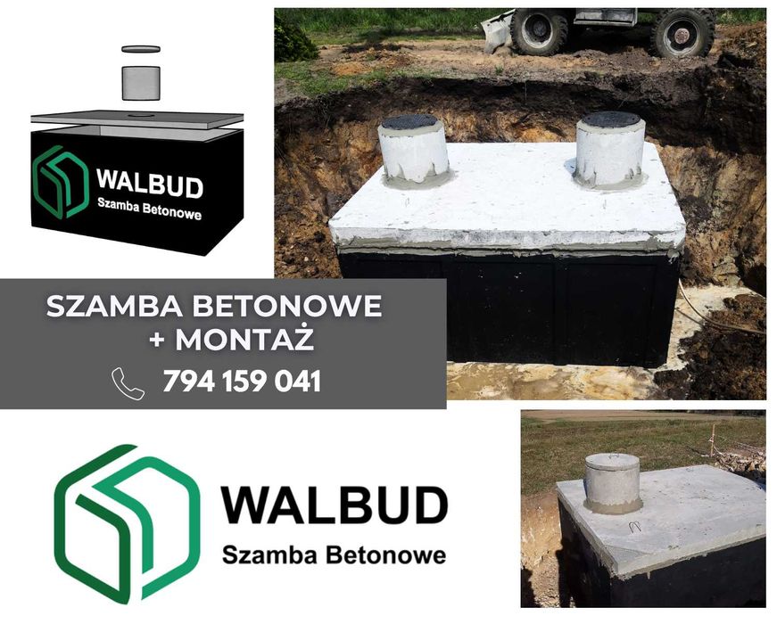 Szambo z WYKOPEM Zbiornik Betonowy Zbiorniki na Szamba Wodę Deszczówkę