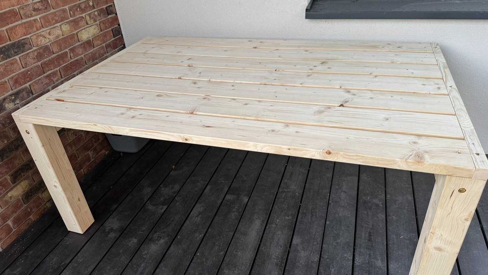 Stół ogrodowy lite drewno świerkowe surowy