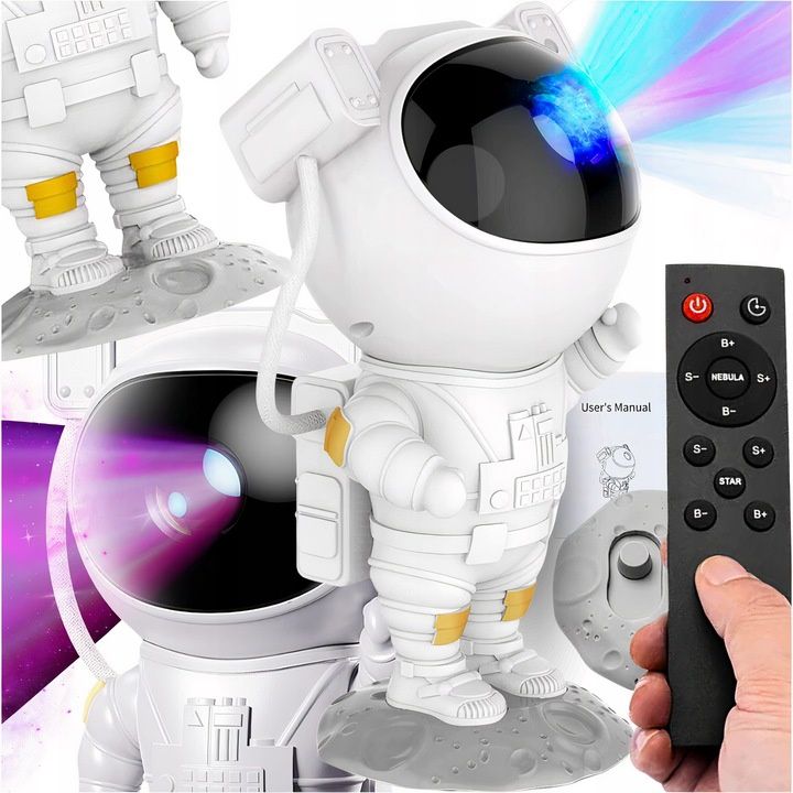PROJEKTOR GWIAZD Lampka Nocna Rzutnik Dla Dzieci Led Laserowy ASTRONAU
