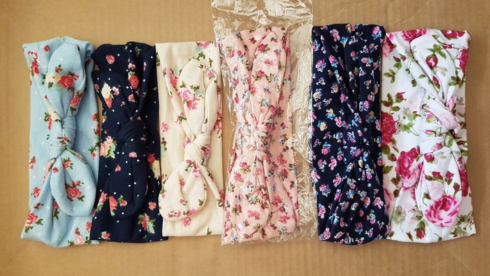 Fitas Cabelo Bebé/Turbante Menina/Bandanas Orelhas Coelho Flores