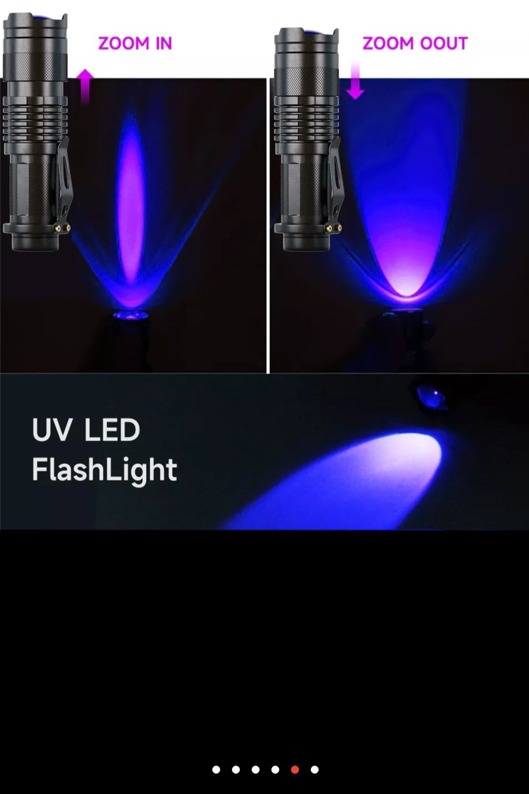 NOVIDADE Lanterna LED UV Luz negra