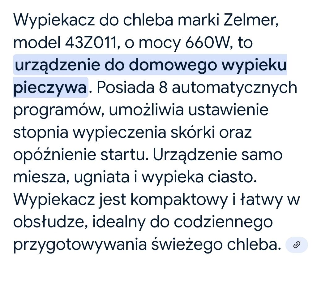 Automat do pieczenia chleba Zelmer