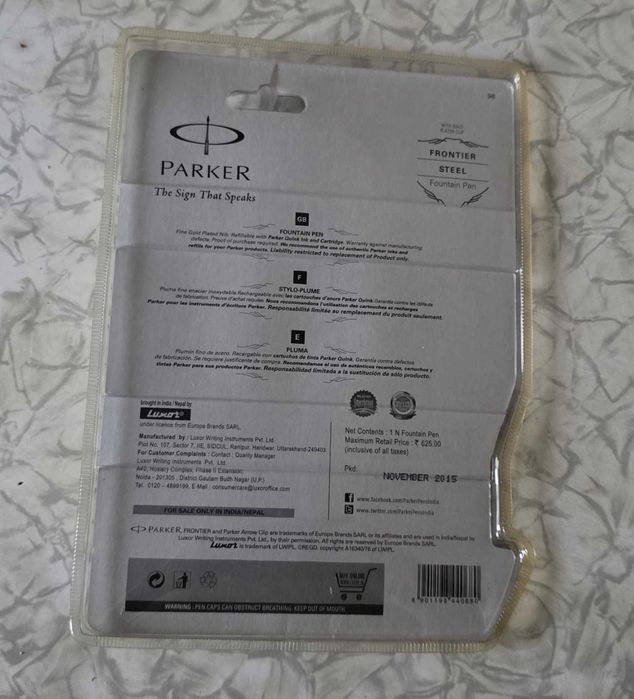 Ручка Parker Frontier steel fountain pen Нова