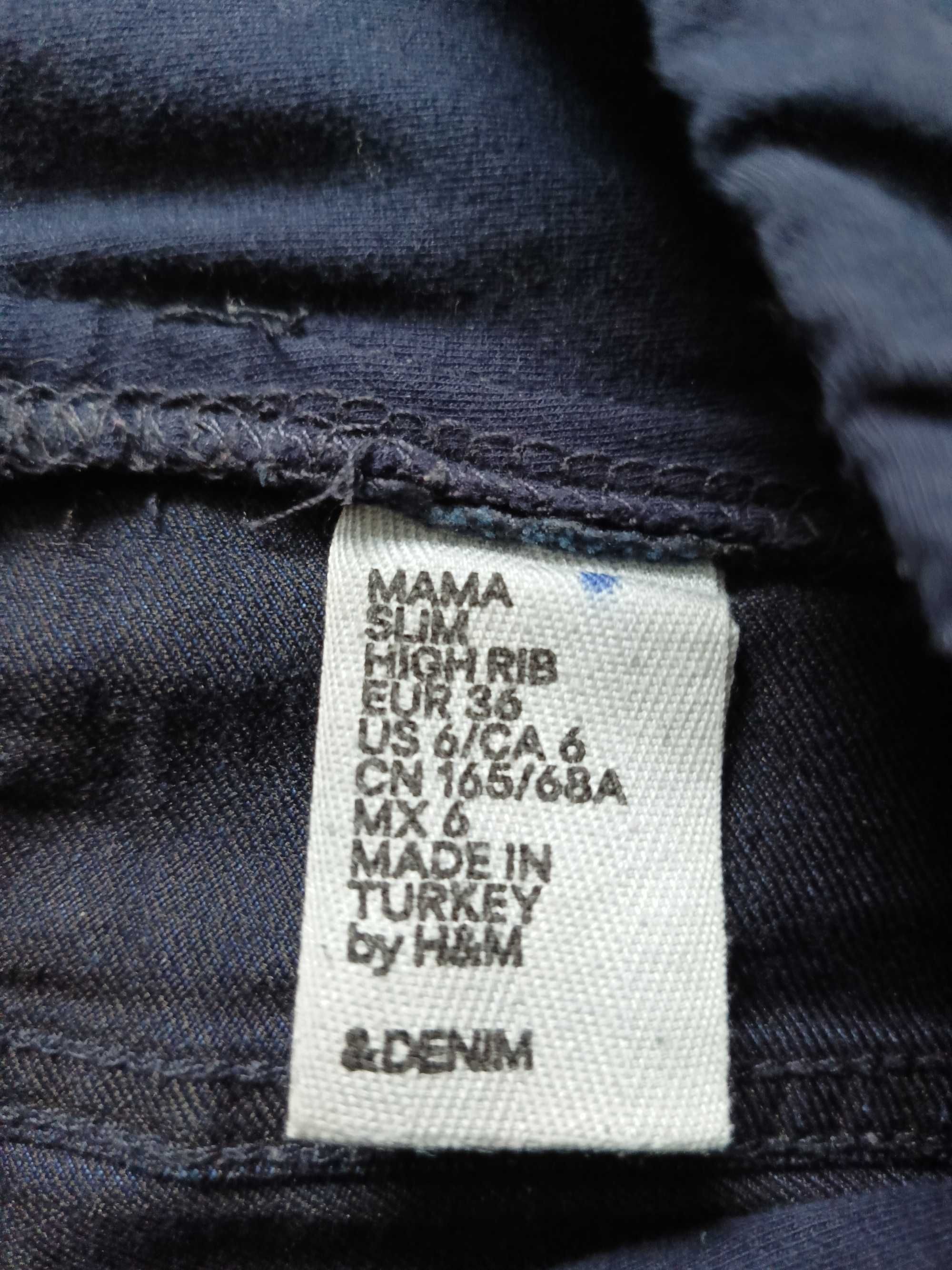 Spodnie ciążowe H&M,  mama slim rozm 36