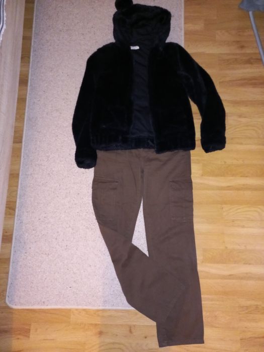 Джинси Bershka и шуба H&M на девочку 12-13лет