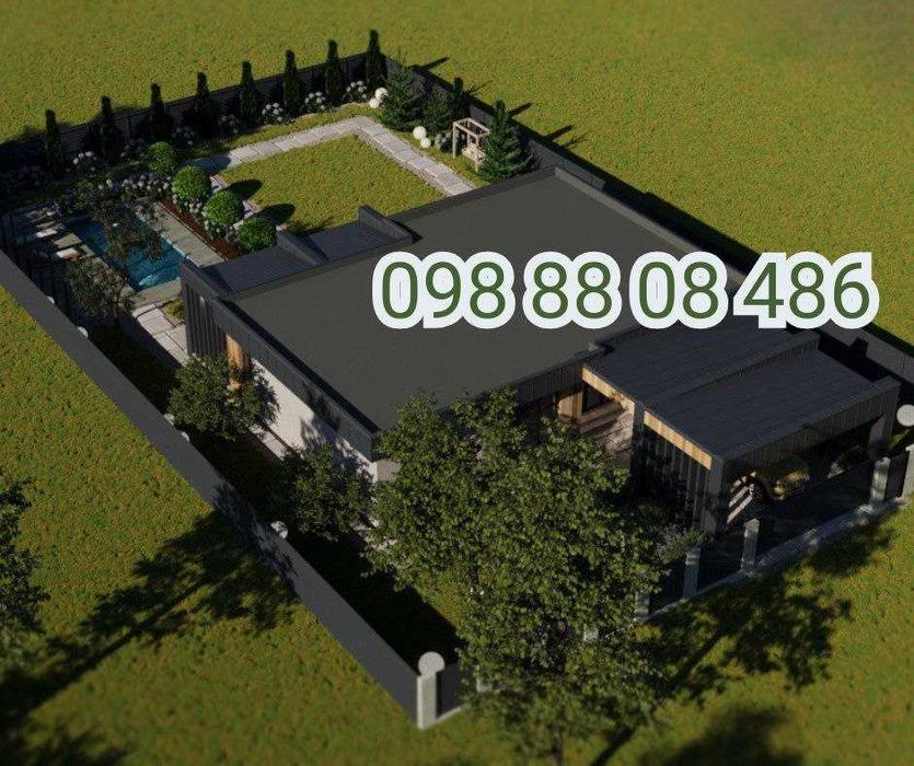 Проєкт дома ПОД КЛЮЧ. Архітектор Київ. 3D визуализация. Ескіз