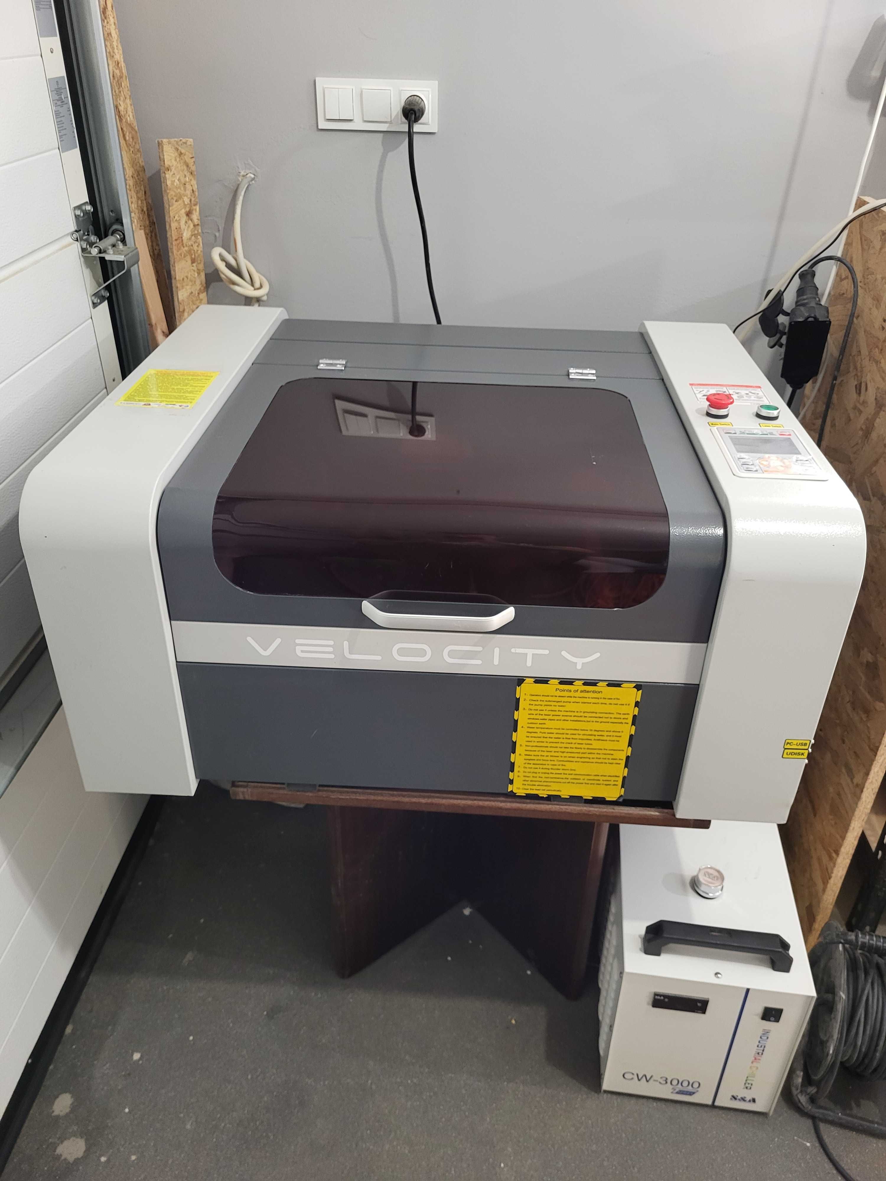 Ploter laserowy CO2 50W + Chiller - laser znakowarka grawerka 50x40cm