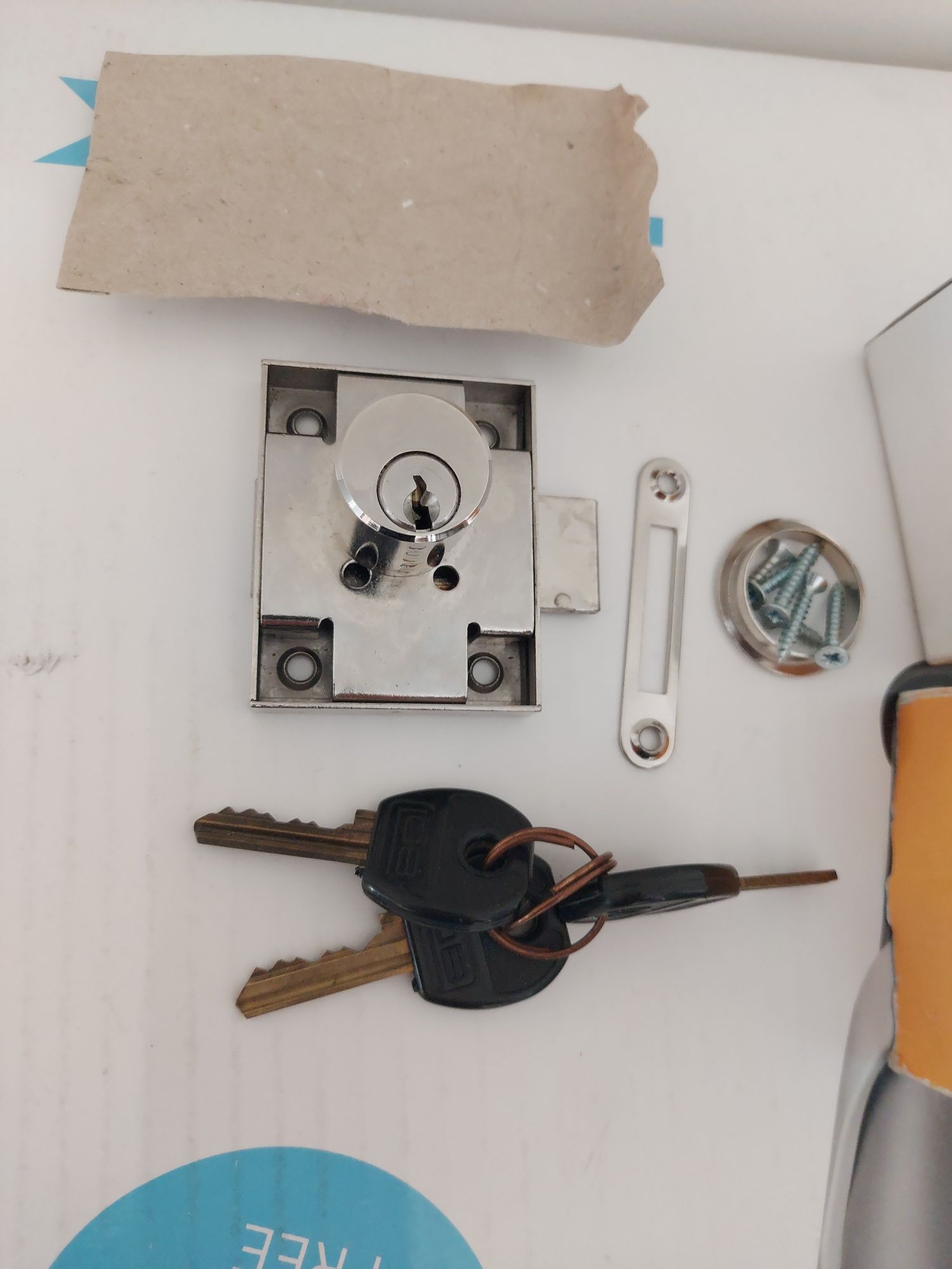 Zamek meblowy LOB 3klucze drzwi szafki szuflady wkładka bębenkowa ZMB
