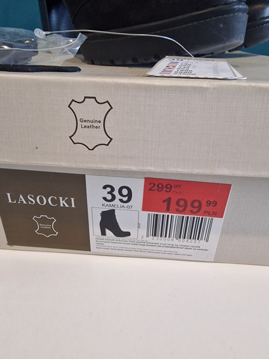 Botki Lasocki skóra naturalna 39