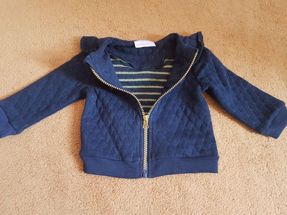 Bluza granatowa ze złotym zamkiem dla dziewczynki 74
