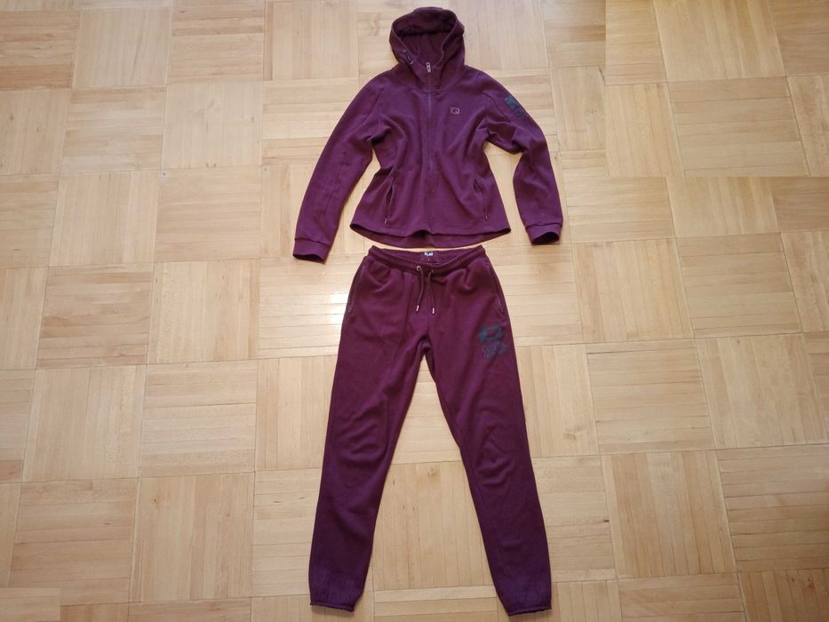 Komplet dresowy dres bluza spodnie IQ damski bordowy roz. S 36