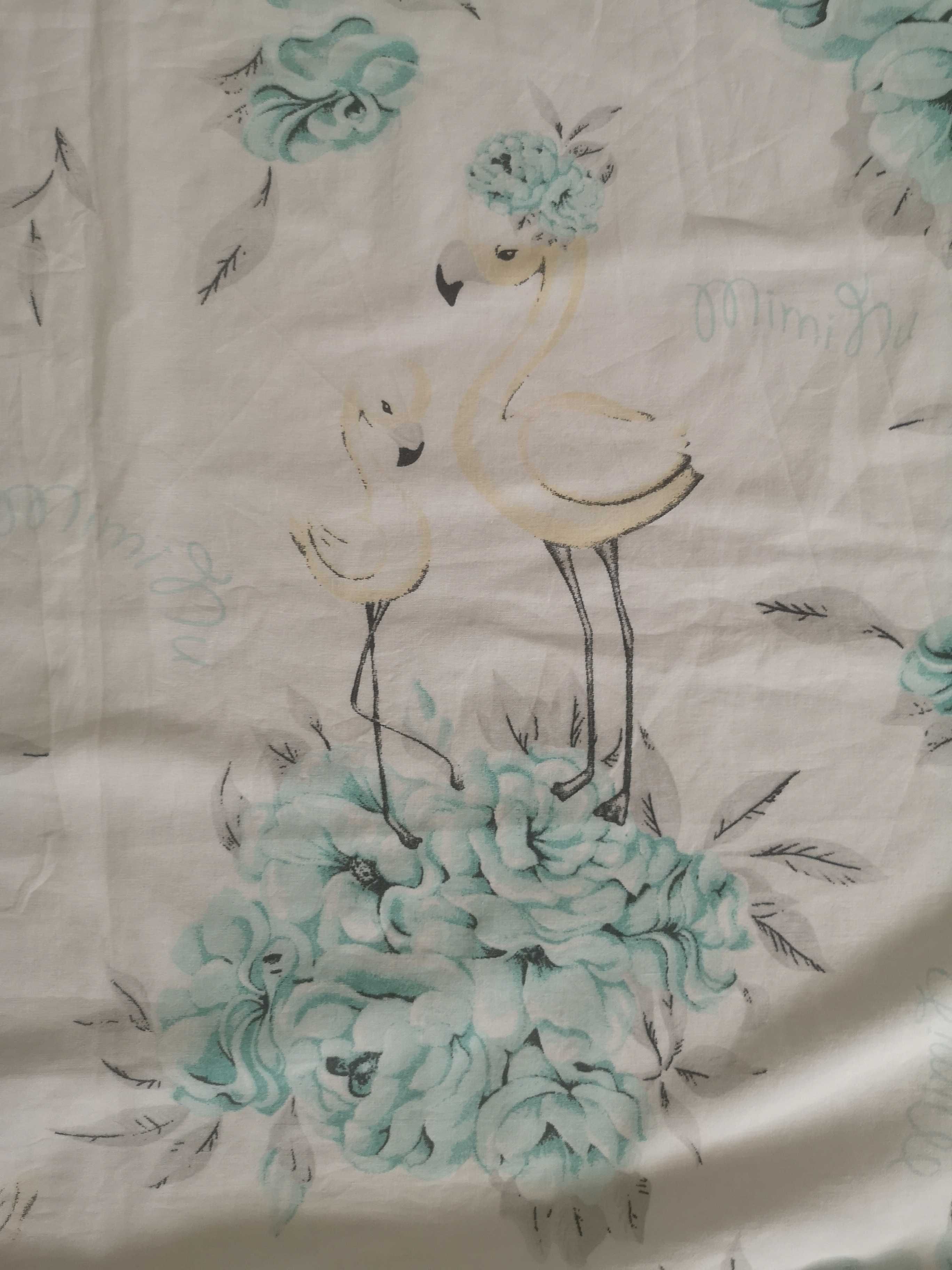 Pościel dziecięca pelikany kwiaty do łóżeczka dla dzieci