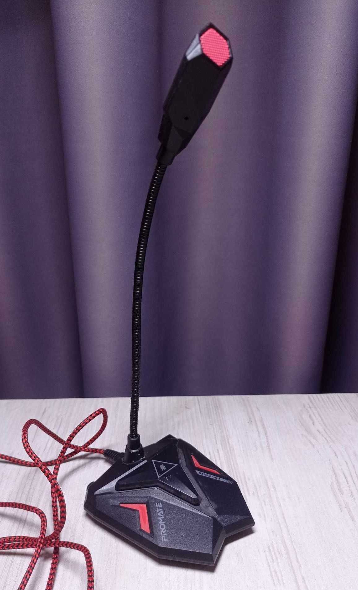 Микрофон Promate Streamer LED, USB Maroon (streamer.maroon).