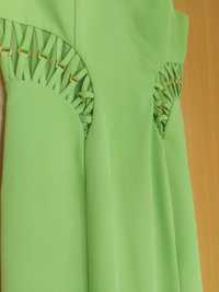 zielona sukienka z Francji oryginał dluga wizytowa