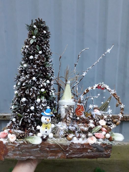 Новорічна поробка у школу,садочок. Зимова композиція.