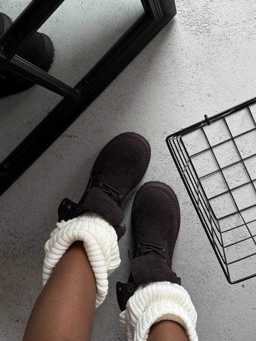 Черевики Miu Miu Boots Chocolate II / черевики Міу Міу Бутс коричневі