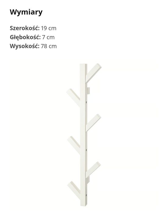 Wieszak Ikea TJUSIG biały