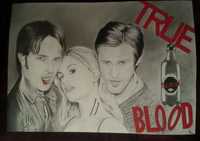 Własnoręczny Rysunek True Blood 50x70cm "Wampiry na prezent" SERIAL II