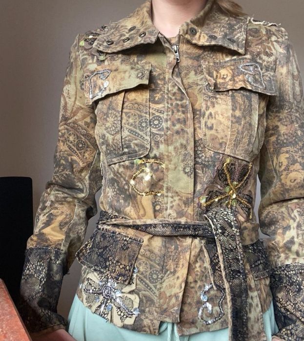 Kurtka włoska z materiału vintage