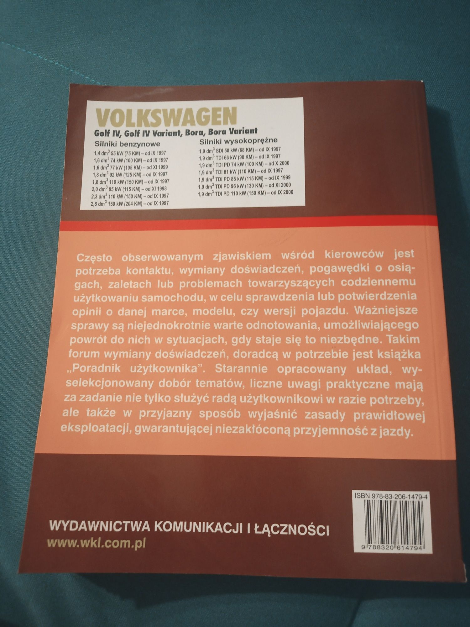 Serwis Volkswagen Golf 4 IV i Bora poradnik użytkowania bdb stan