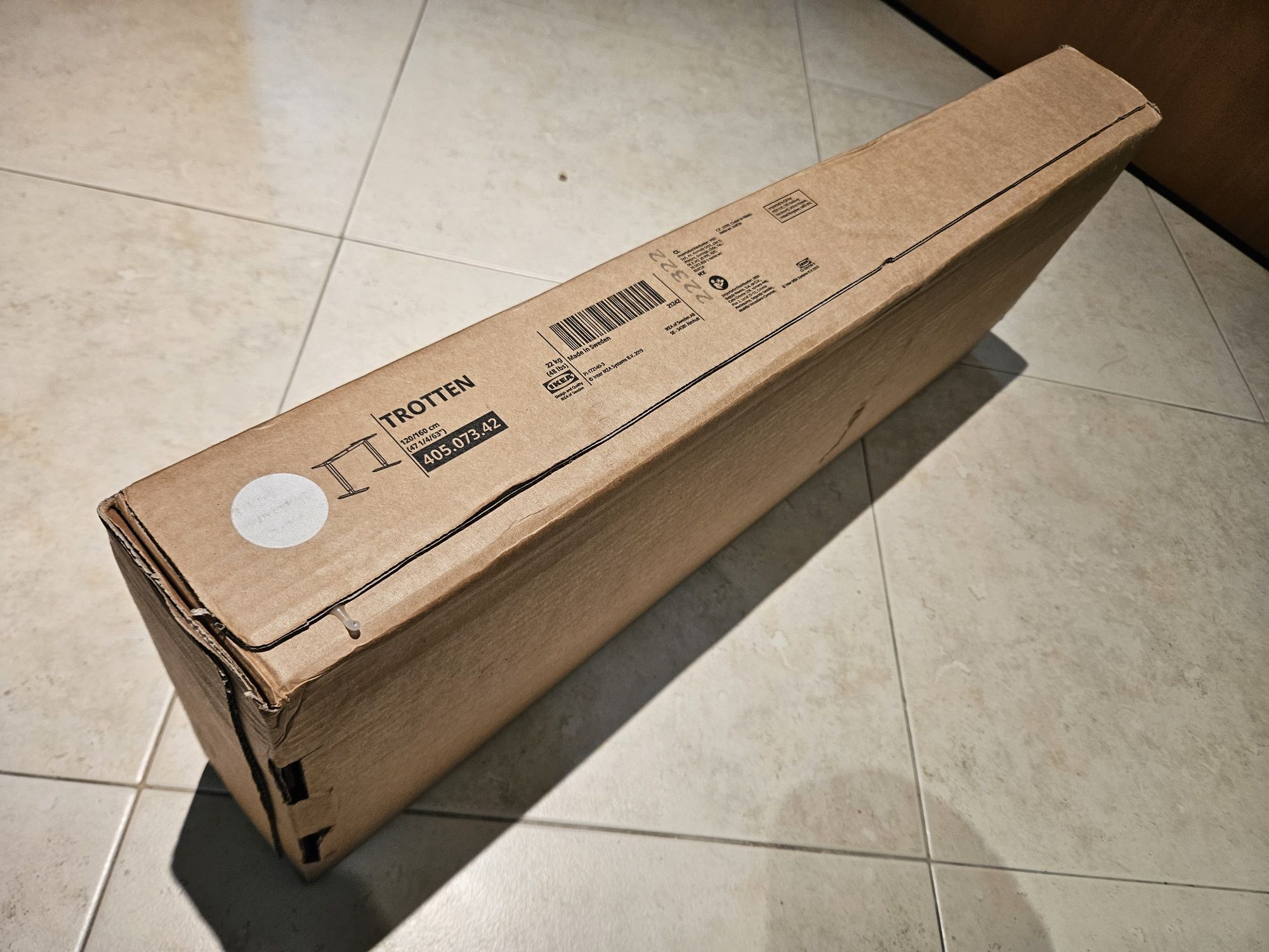 TROTTEN estrutura inf. ajustável, pé/sentado, p/ tampo mesa 120-160cm