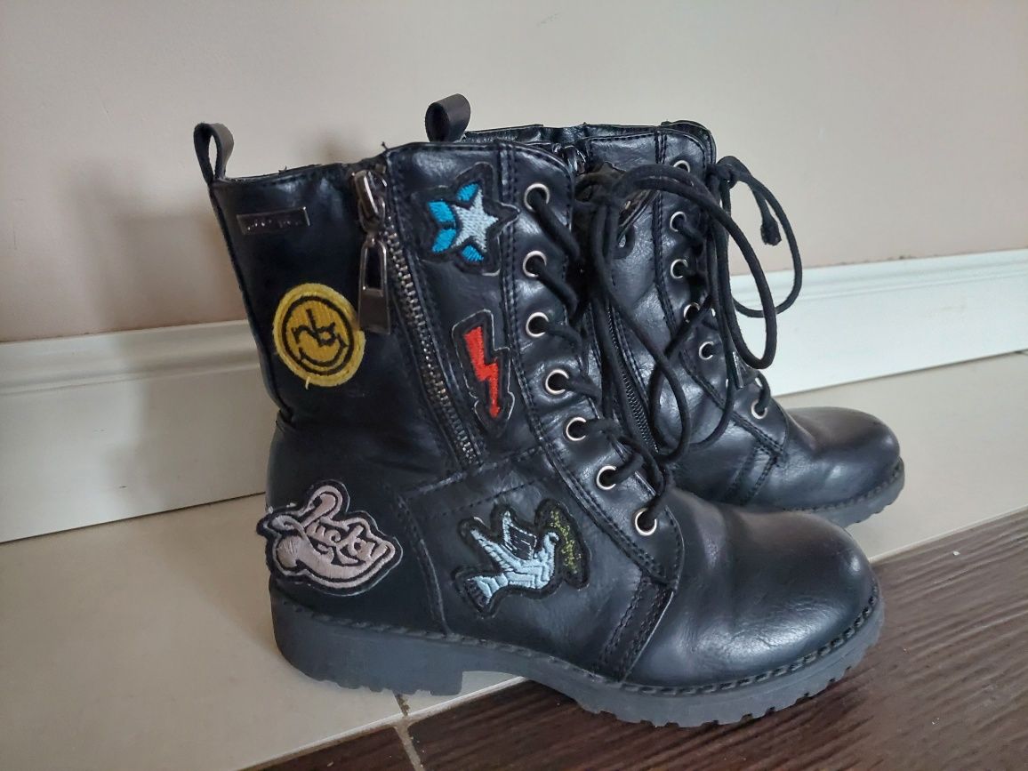 Buty skórzane 32 trapery ocieplane