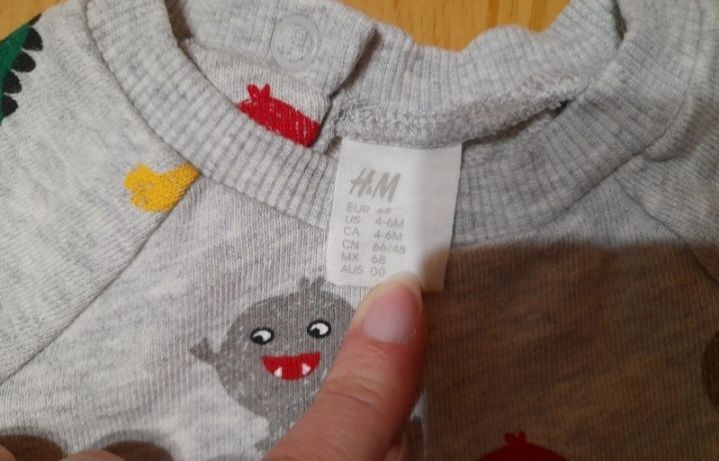 Nowa Bluza sweter dla niemowlaka h&m r. 68 potworki