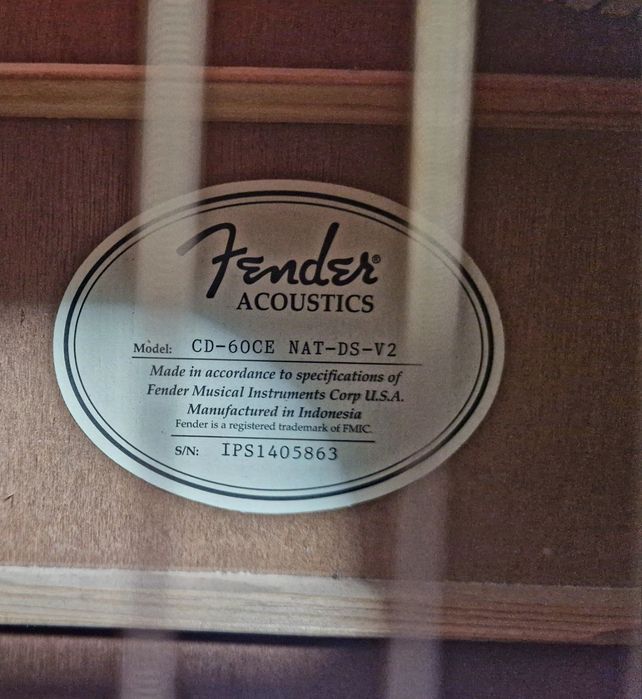 Гітара Fender CD 60CE електроакустична, Фендер електроакустика