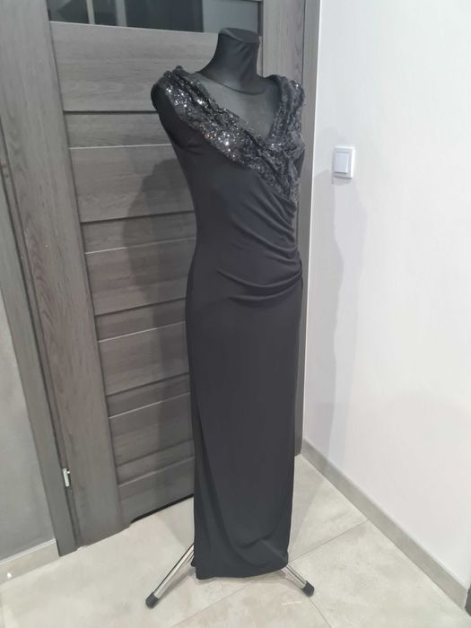 Elegancka wieczorowa, długa sukienka - wizytowa, sylwestra, wesele, M