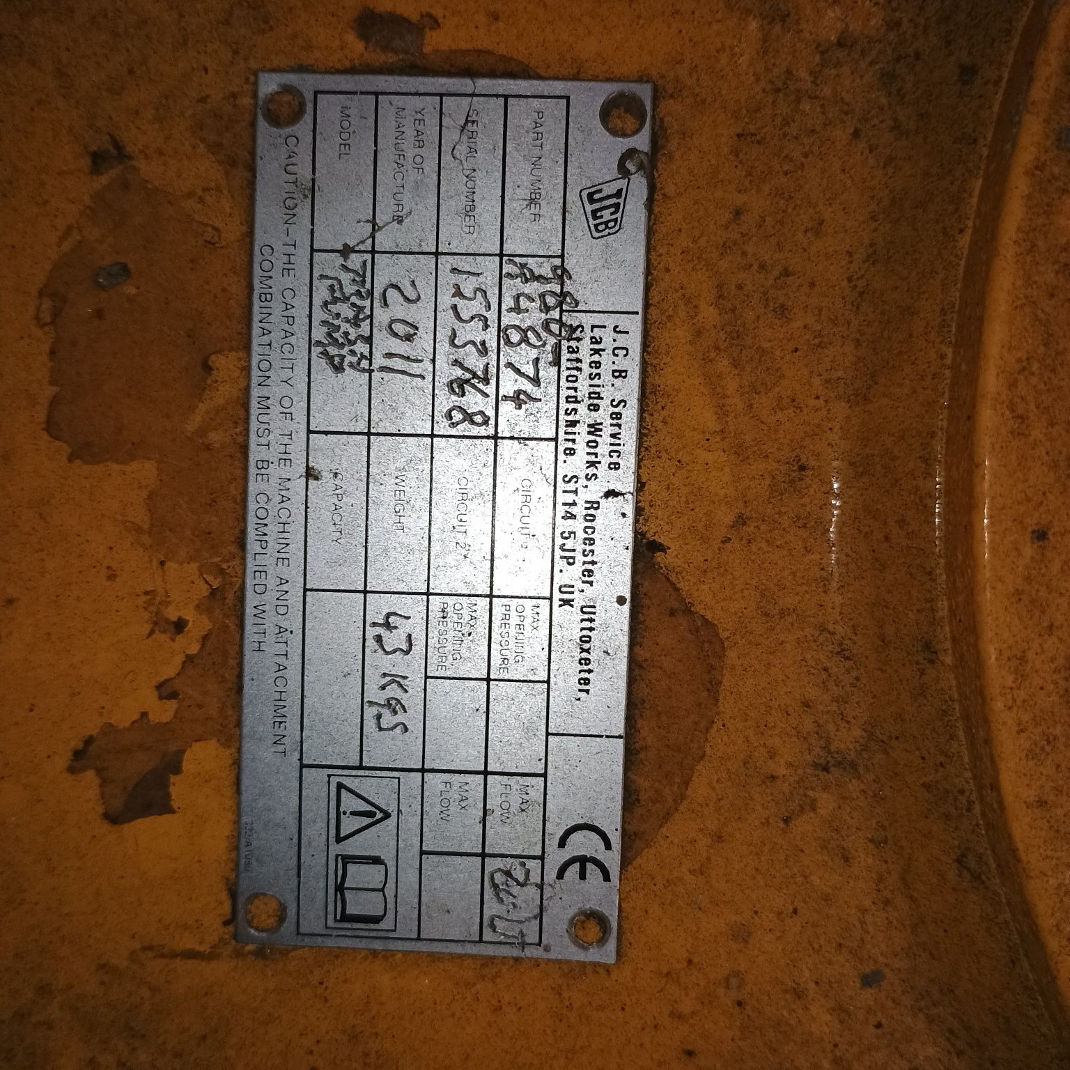 JCB POMPA trash woda szlam 980 A4874  nie używana 2160l/min 2011r