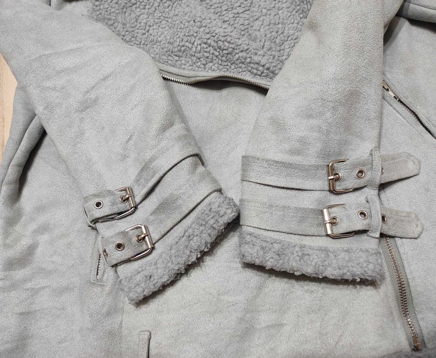 Утеплена дублянка косуха Boohoo на хутрі, тепла подовжена косуха Ботал