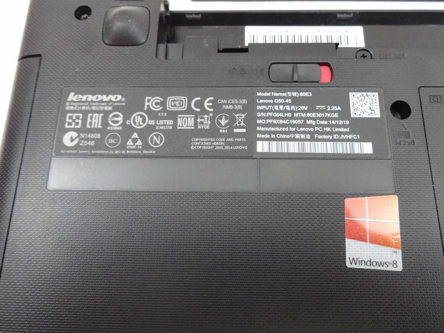 Laptop Lenovo G50-45 A6-6310/8GB/dysk SSD stan bdb.