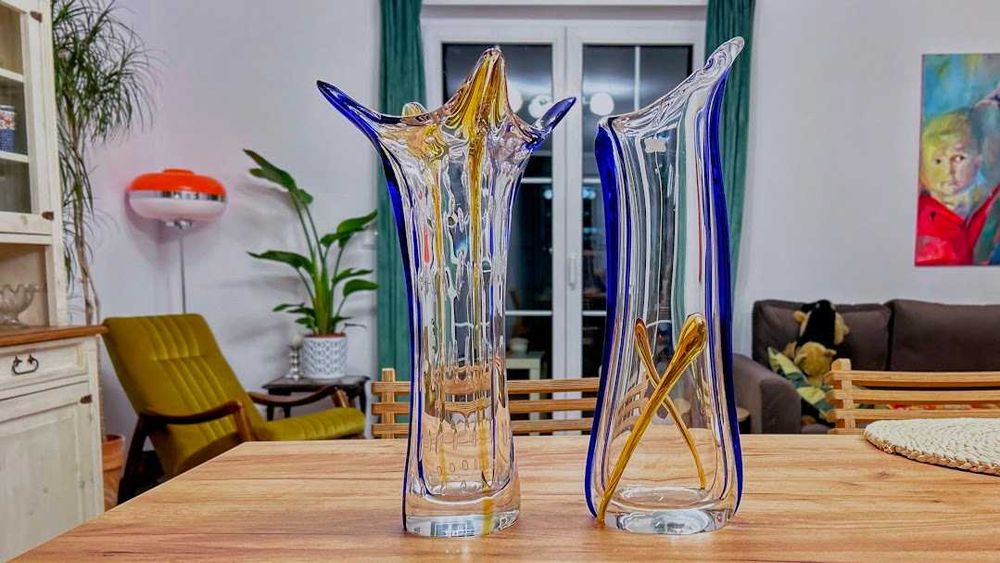 Wazon czeskie szkło Karel Zemek Egermann nowoczesny design