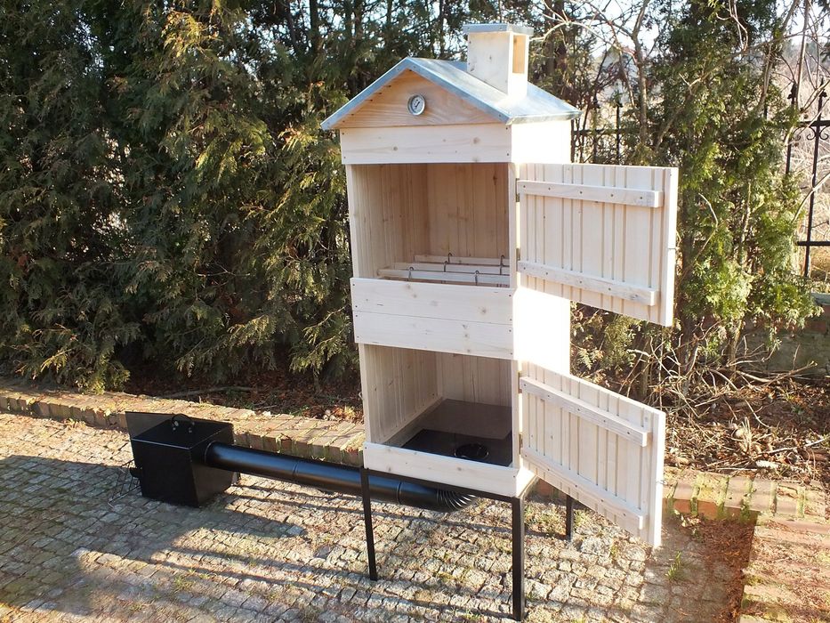 Wędzarnia Drewniana Ogrodowa Nieopalana XXL DACH OBITY BLACHĄ