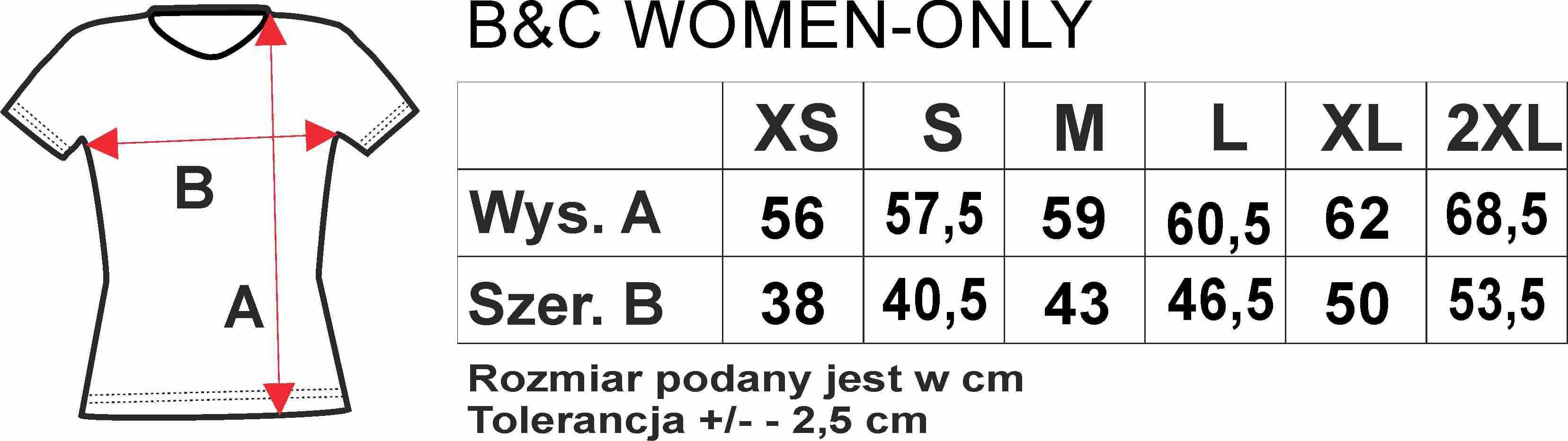 Koszulka damska B&C Women Only fuksja M