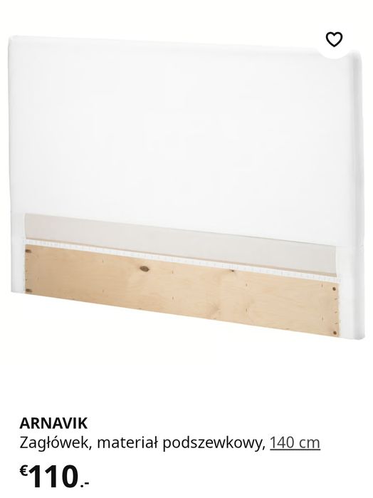 Nowe wezgłowie zagłówek szczyt łóżka np kontynentalnego ARNAVIK z Ikea