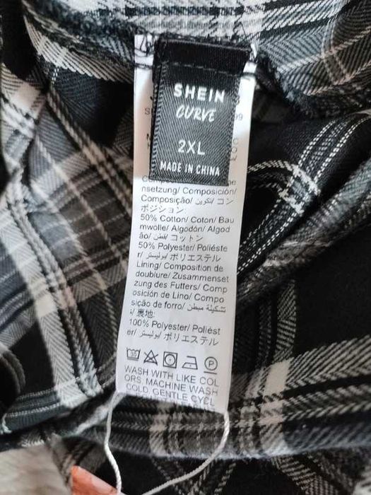 Nowa jak flanelowa sukienka midi krata 46/48