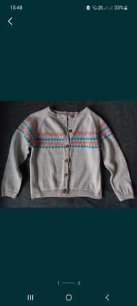 Sweter dla dziewczynki beżowy we wzorki 98